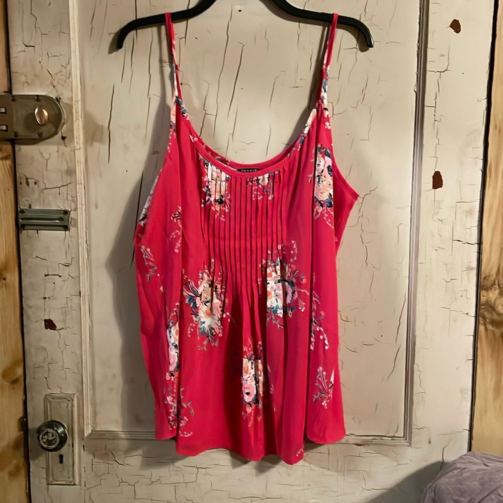 Torrid Georgette swing floral cami 2 pleated front
